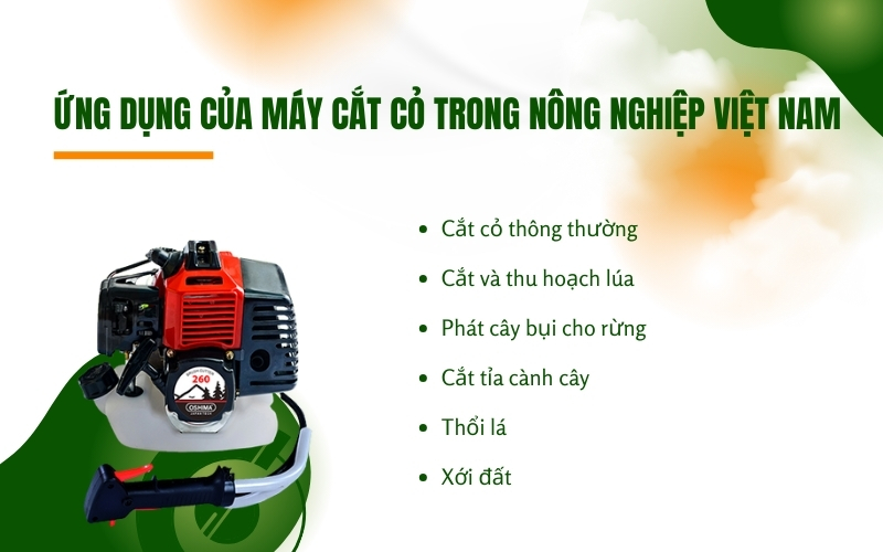 Ứng dụng của máy cắt cỏ trong nông nghiệp Việt Nam