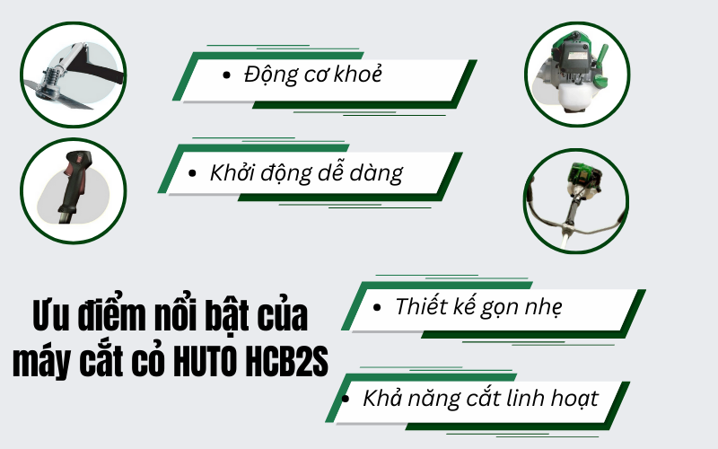 Ưu điểm nổi bật của máy cắt cỏ HUTO HCB2S