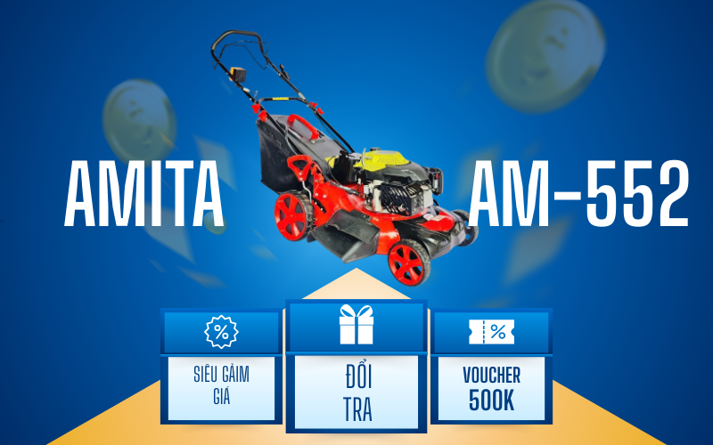 Xe cắt cỏ đẩy tay Amita AM-552 ( đỏ)