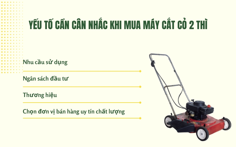 Yếu tố cần cân nhắc khi mua máy cắt cỏ 2 thì