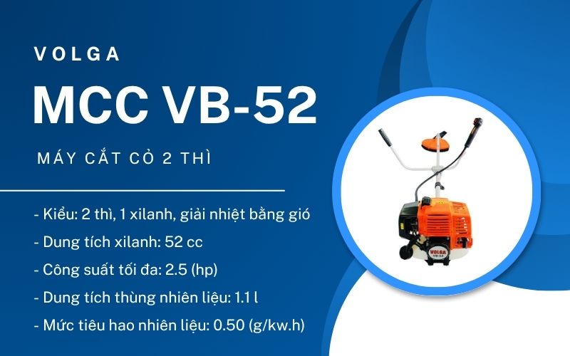 Thông số kĩ thuật máy cắt cỏ Volga MCC VB-52
