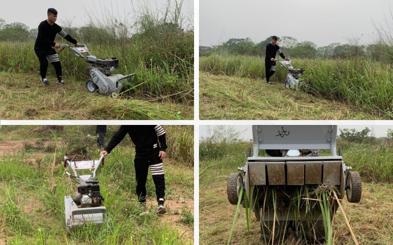 Cận cảnh máy cắt cỏ trục băm 7HP Kawasaki VMTB70