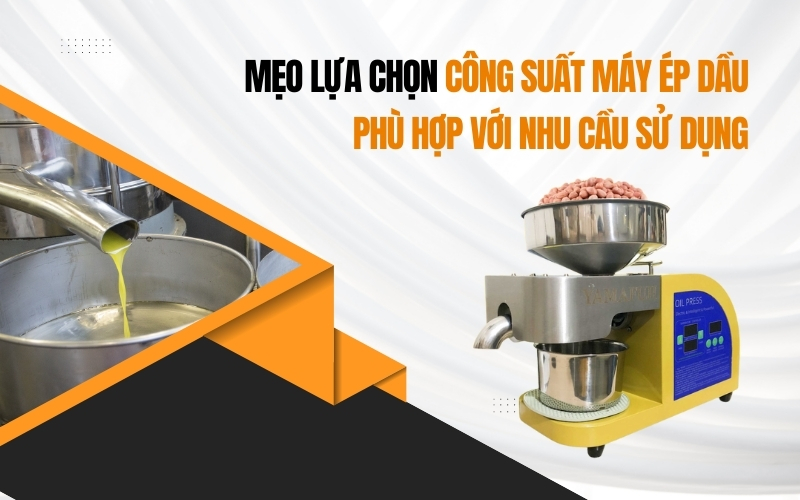 Mẹo lựa chọn công suất máy ép dầu phù hợp với nhu cầu sử dụng
