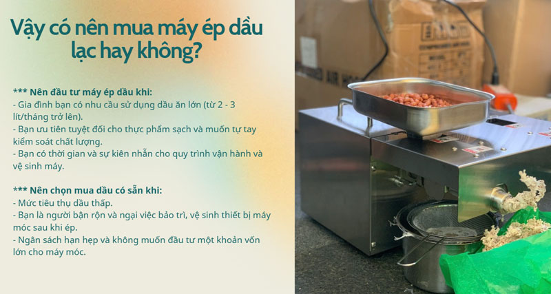 Vậy có nên mua máy ép dầu lạc hay không?