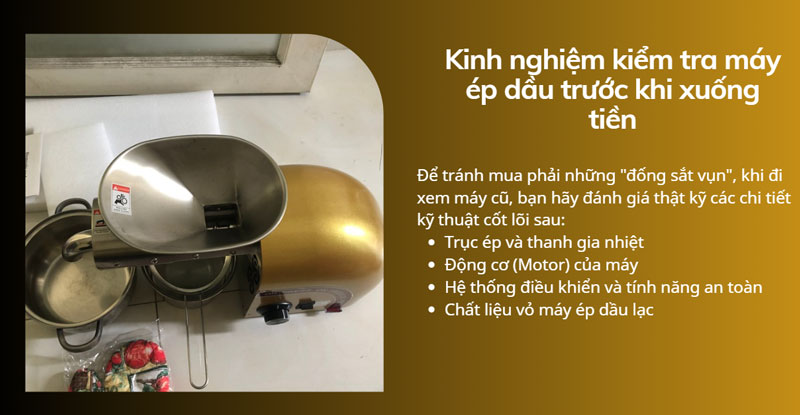 Kinh nghiệm kiểm tra máy ép dầu trước khi xuống tiền