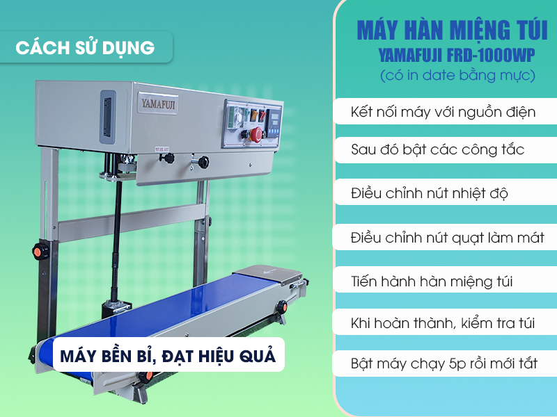 Cách sử dụng máy hàn miệng túi FRD-1000WP