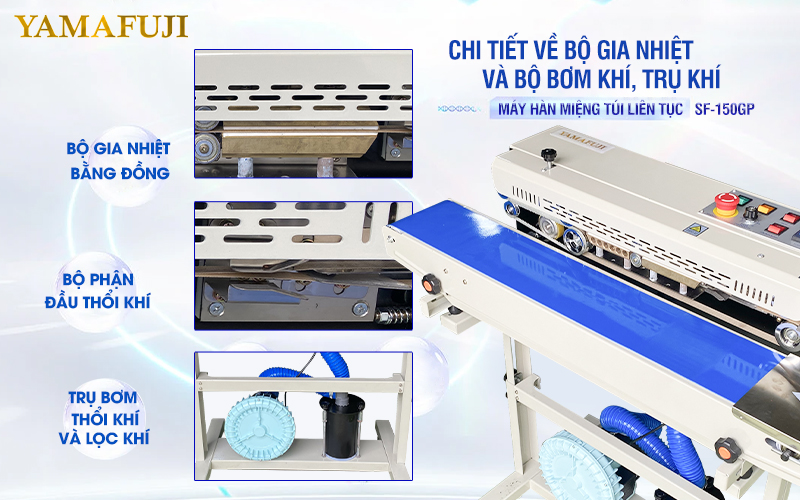 Chi tiết Về bộ gia nhiệt máy hàn miệng túi SF-150Gp