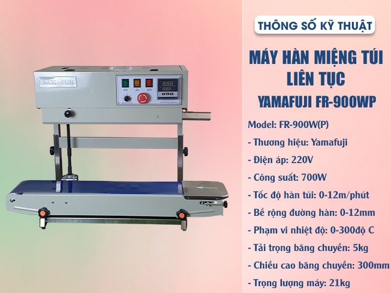 Thông số kỹ thuật của máy hàn túi công nghiệp FR-900WP