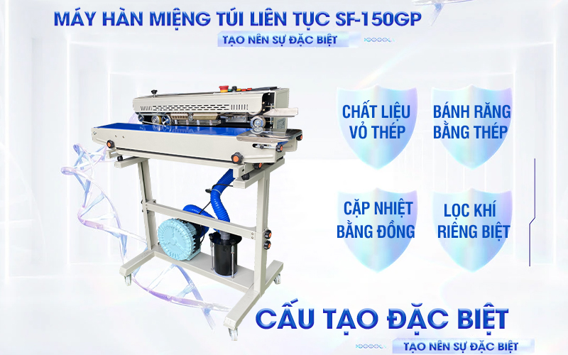 chất liệu máy hàn miệng túi liên tục SF-150GP