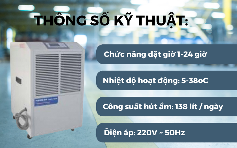 Máy hút ẩm công nghiệp Fujie HM-138EB