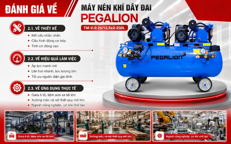 Đánh giá về Máy nén khí Pegalion TM-V-0.25/12.5x2-230L