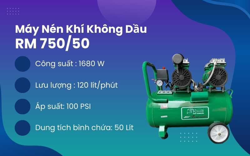 Máy Nén Khí Không Dầu RM 750/50