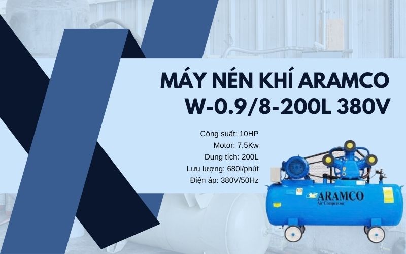Máy nén khí Aramco W-0.9/8-200L 380V