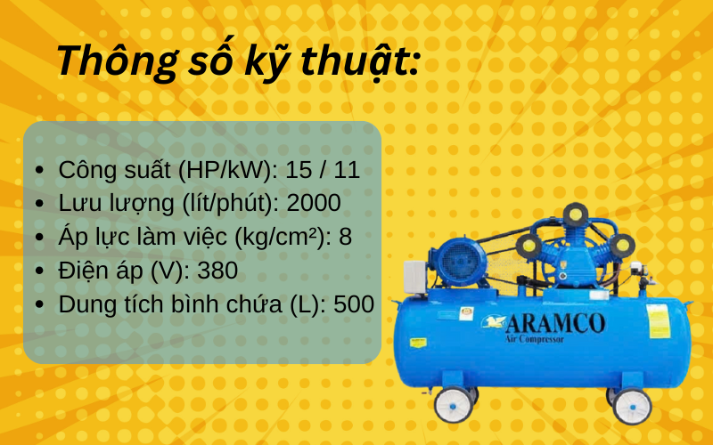 Máy nén khí Aramco W-2.0/8-500L