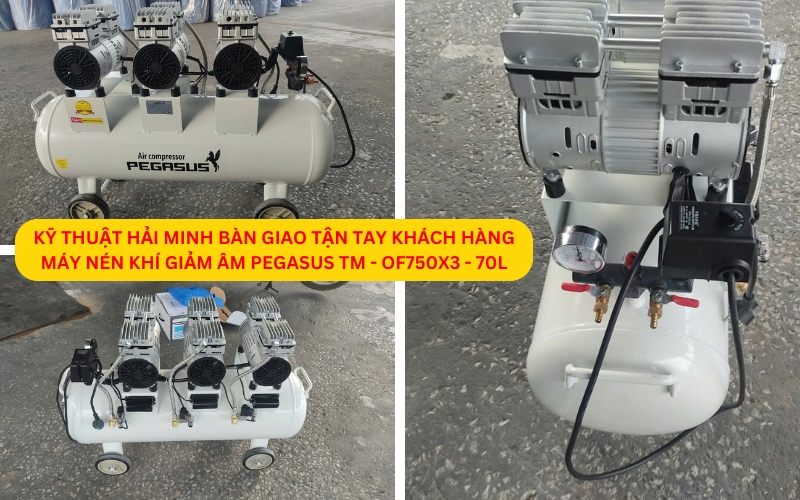 Máy nén khí giảm âm Pegasus TM - OF750x3 - 70L