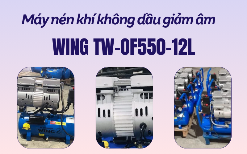 Máy nén khí không dầu giảm âm  WING TW-OF550-12L