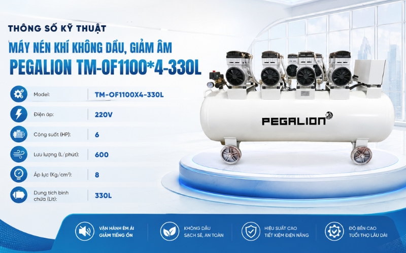Thông số kỹ thuật Máy nén khí Pegalion TM-OF1100*4-330L