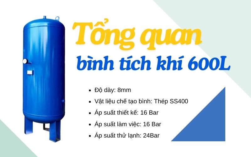 Tổng quan về bình tích khí 600L