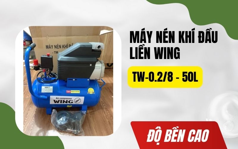 Tổng quan về máy nén khí đầu liền Wing TW-0.2/8 - 50L