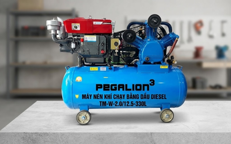 Máy Nén Khí Chạy Bằng Dầu Diesel PEGALION TM-W-2.0/12.5-330L