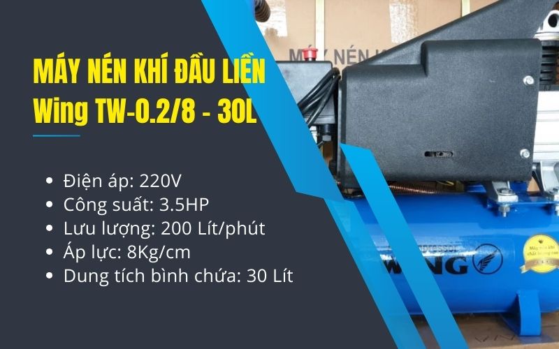máy nén khí đầu liền Wing TW-0.2/8 - 30L
