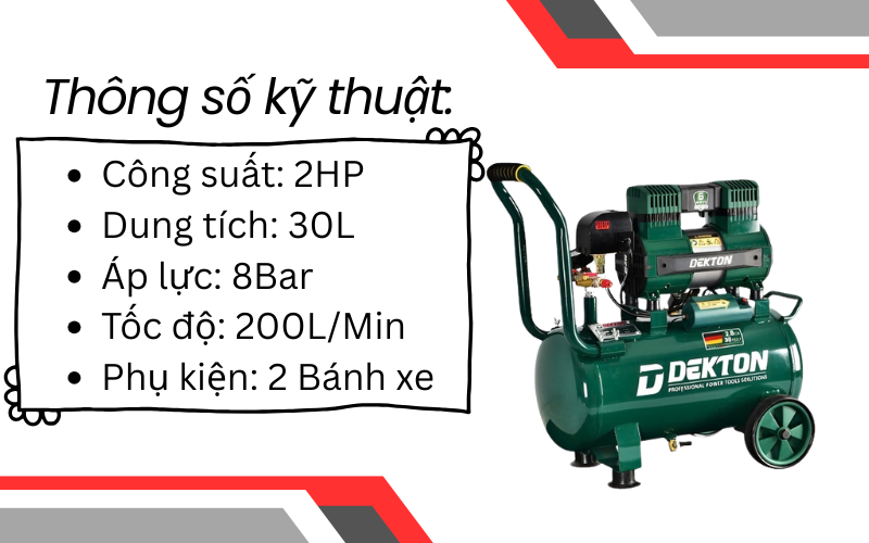 Máy nén khí không dầu DK-AC3930pro