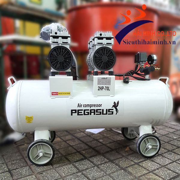 Photo - Máy nén khí giảm âm PEGASUS TM-OF550*2-70L