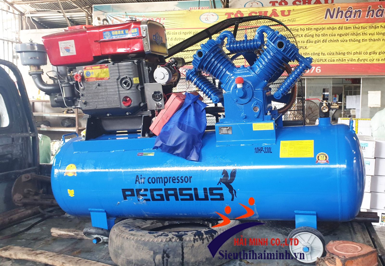 Máy nén khí Pegasus đầu nổ diesel vận hành khoẻ