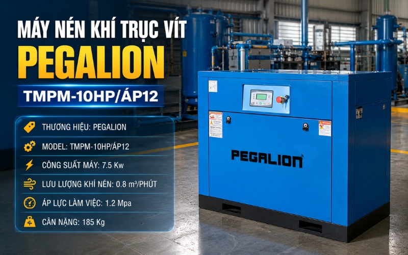 Thông số của máy nén khí trục vít TMPM-10HP/ÁP12