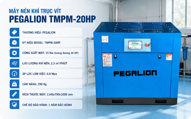 Thông số của máy nén khí trục vít TMPM-20HP