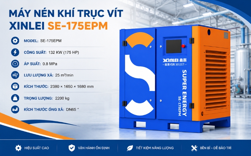 Thông số của máy nén khí trục vít Xinlei SE-175EPM