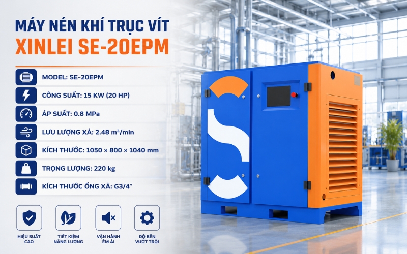 Thông số của máy nén khí trục vít Xinlei SE-20EPM