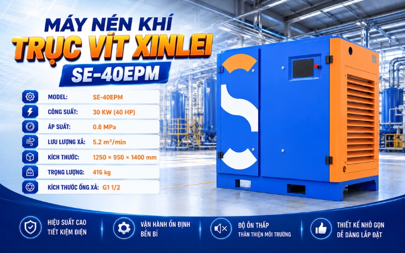 Thông số của máy nén khí trục vít Xinlei SE-40EPM