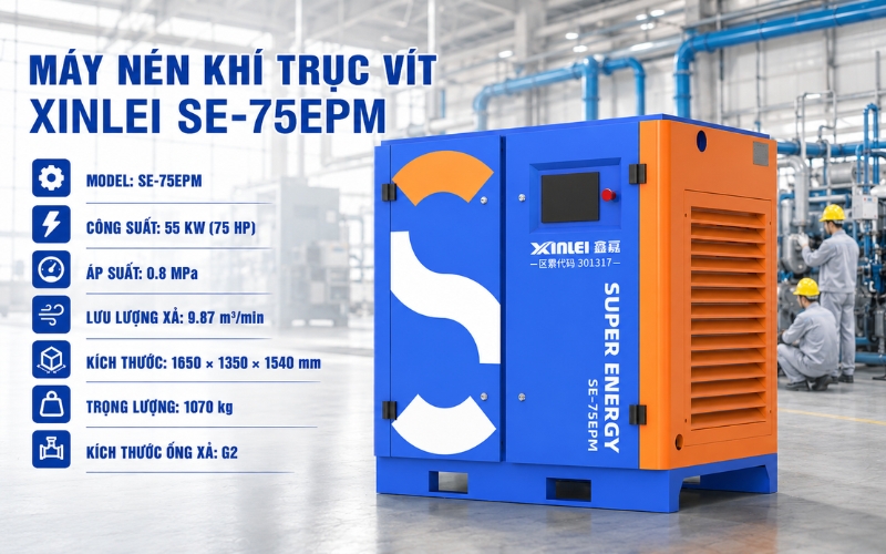 Thông số của máy nén khí trục vít Xinlei SE-60EPM
