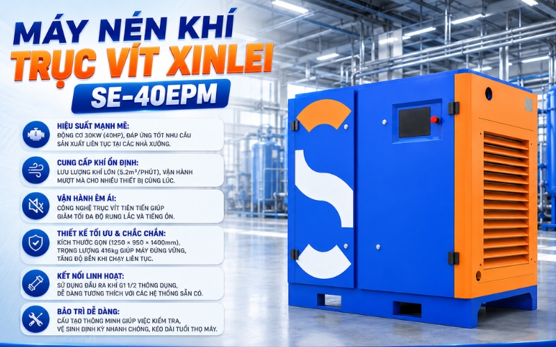 Tính năng nổi bật của máy nén khí trục vít SE-40EPM