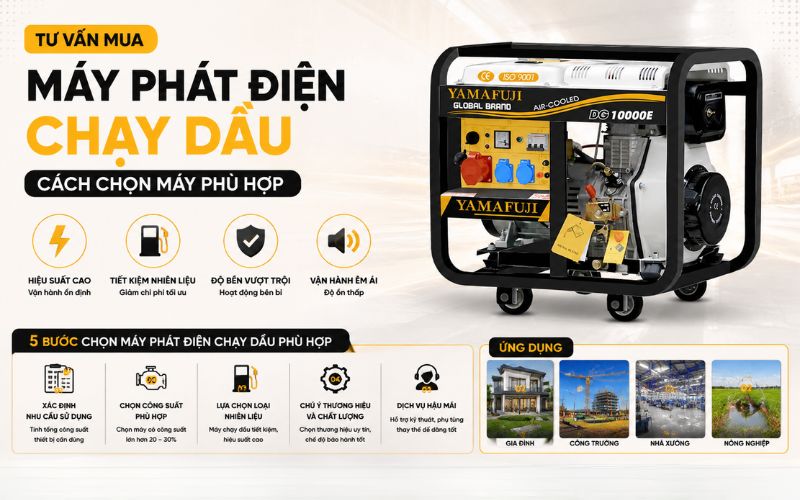 Tư vấn mua máy phát điện chạy dầu: Cách chọn máy phù hợp