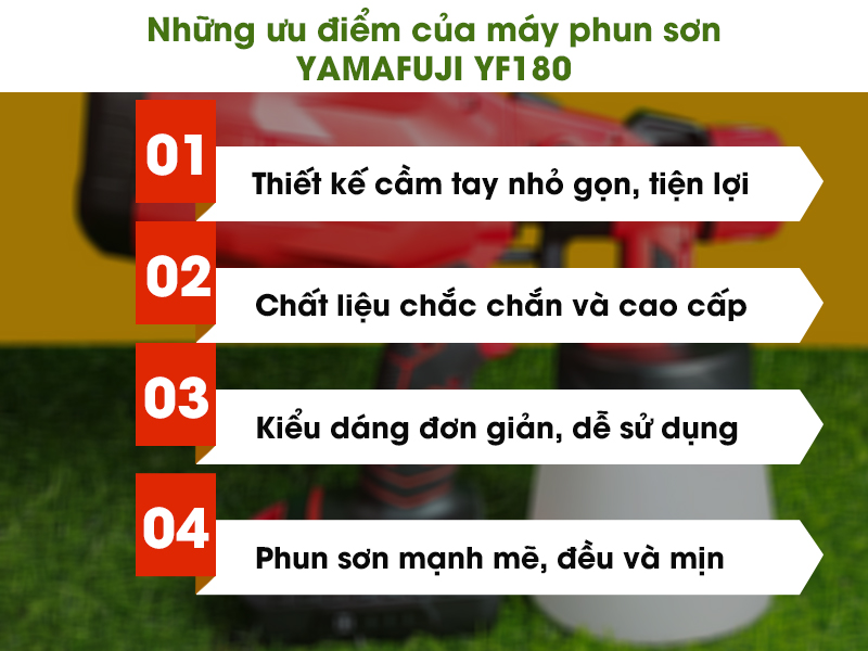Ưu điểm của máy phun sơn YF180