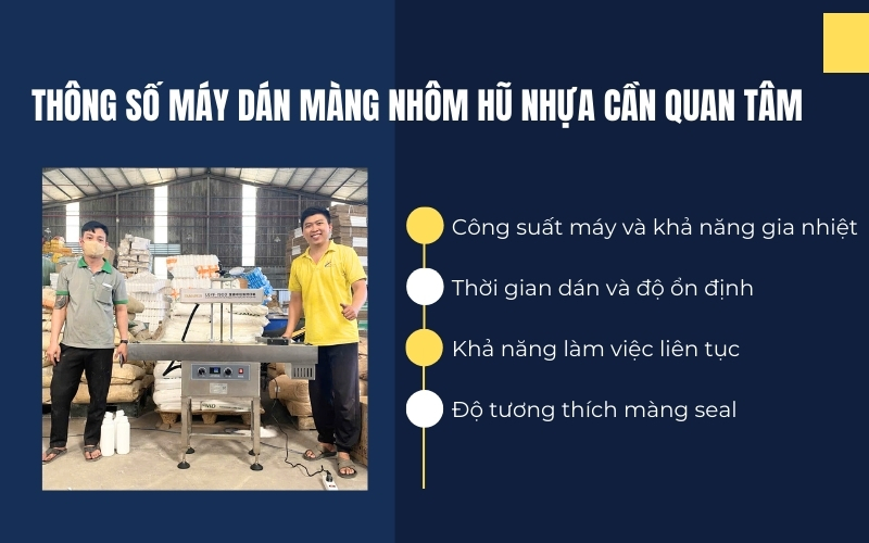 Thông số máy dán màng nhôm hũ nhựa cần quan tâm