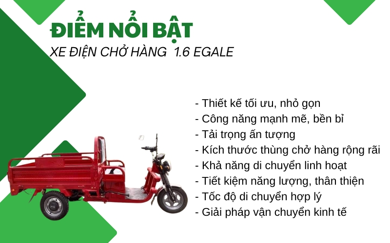 Điểm nổi bật của Xe điện chở hàng 1.6 Egale