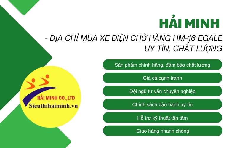 Hải Minh - Địa chỉ mua Xe điện chở hàng HM-16 Egale uy tín, chất lượng