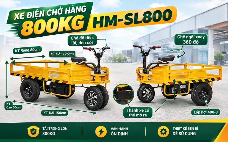 Xe điện chở hàng 800kg HM-SL800