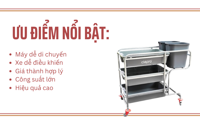 Xe đẩy dọn đồ ăn CLEPRO CS-3/5L