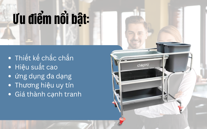 Xe đẩy dọn đồ ăn CLEPRO CS-3/5S