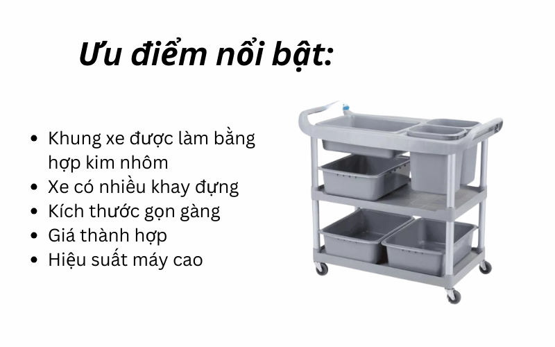 Xe đẩy dọn đồ ăn CLEPRO CS-3/6