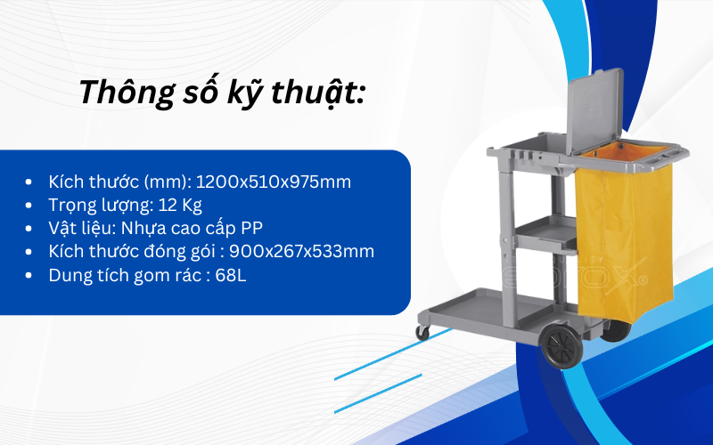 Xe đẩy dọn phòng CleproX CX-3B