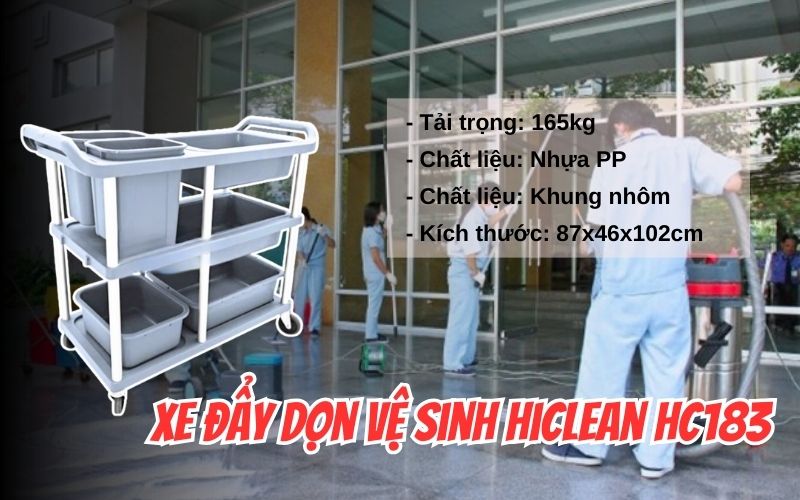 Xe đẩy dọn vệ sinh HiClean HC183
