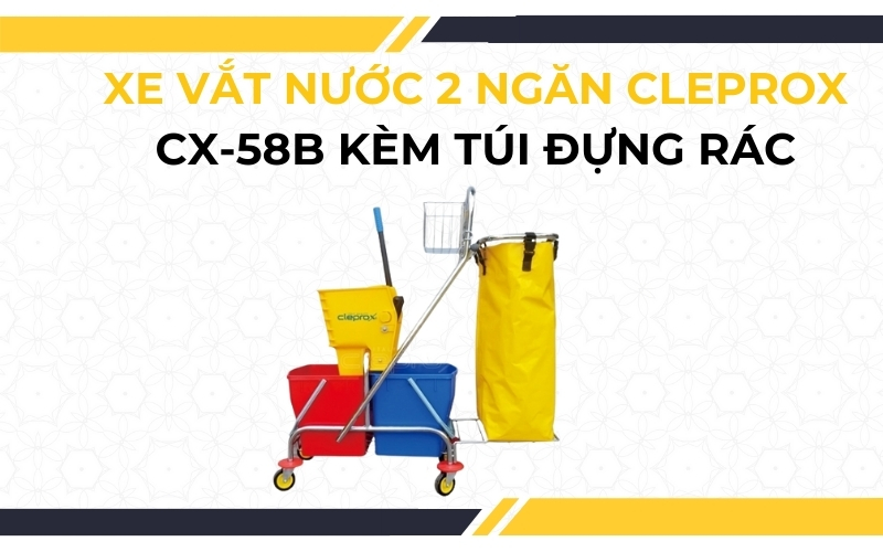 Xe vắt nước 2 ngăn CleproX CX-58B kèm túi đựng rác