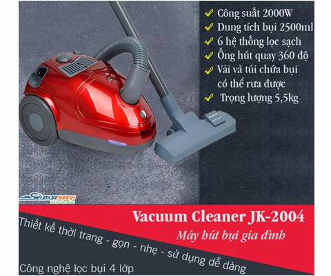 Máy hút bụi Vacuum Cleaner JK-2004 2000W (Đỏ)