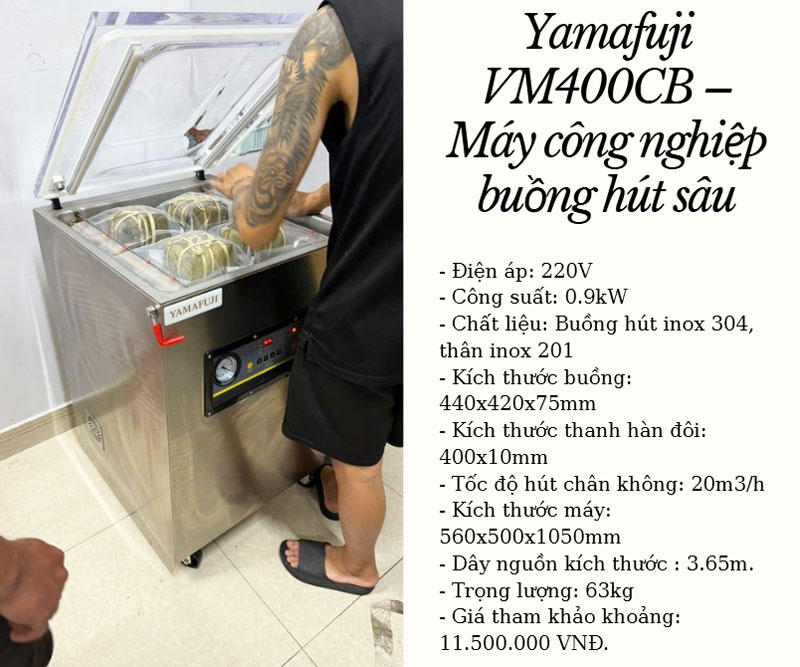 Yamafuji VM400CB – Máy công nghiệp buồng hút sâu