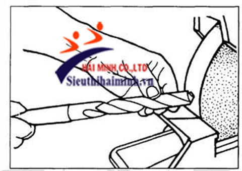 Mài mũi khoan của máy khoan bàn Mài mũi khoan của máy khoan bàn
